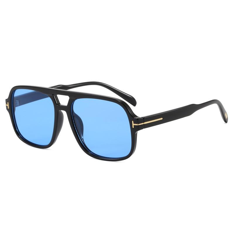New fashion double beam square women's sunglasses UV-proof cycling sunglasses high-end trendy men's glasses