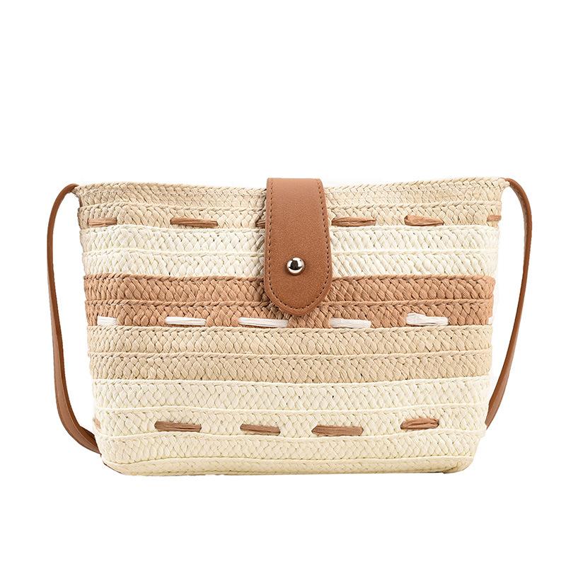 Portable woven straw bag women's 2025 new versatile high-end spring summer seaside vacation beach bag