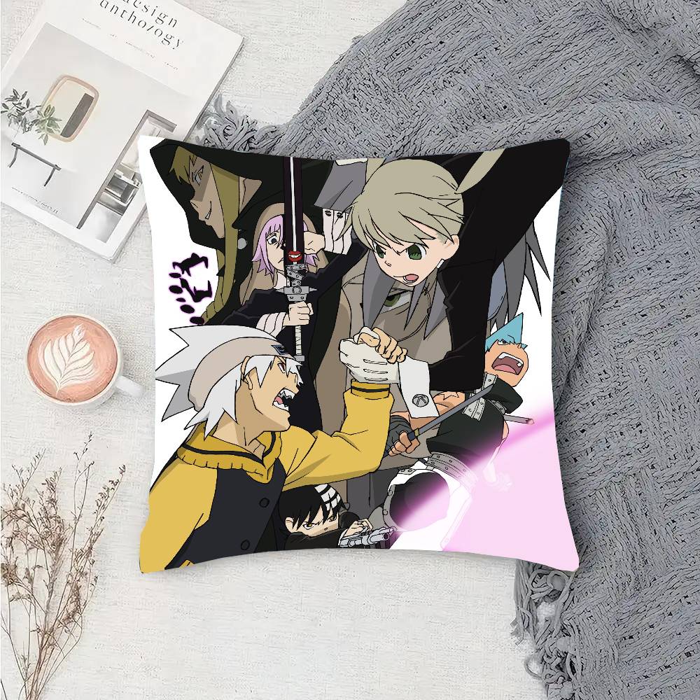 S-Soul E-Eater Animation Pillow Case Fashion Square Pillowcase Bedroom Sofa Room Ins Decoration Leisure