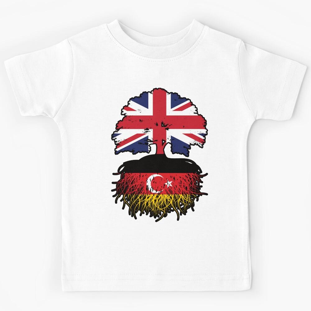 Turkish German German Turks British UK Tree Roots Flag Kids T-Shirt 130