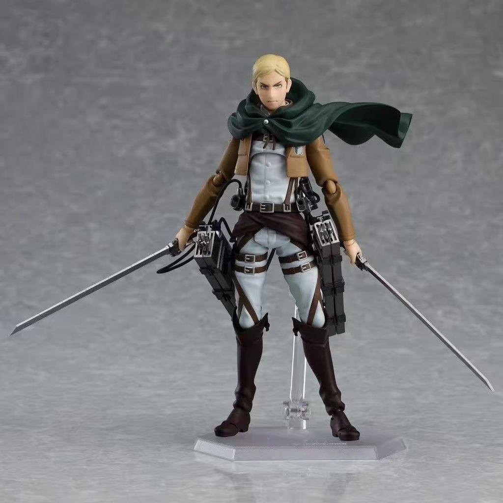 Figma 446 Attack on Titan Erwin Smith Auf Lager Anime Actionfigur Sammlermodell Spielzeug Für Fans Sammlung Schreibtischdekoration