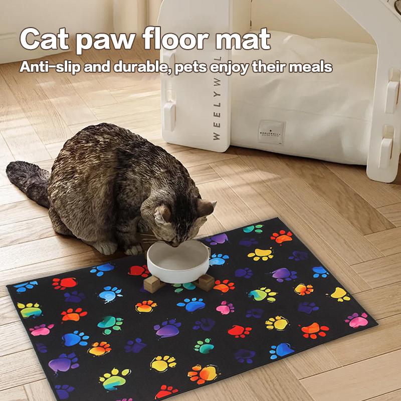 Pet Paw Pattern Floor Mat Multi-Function Non-Slip Cats Dogs Kennel Fence Carpets Household Pet Meal Mat Puppy Training Pad