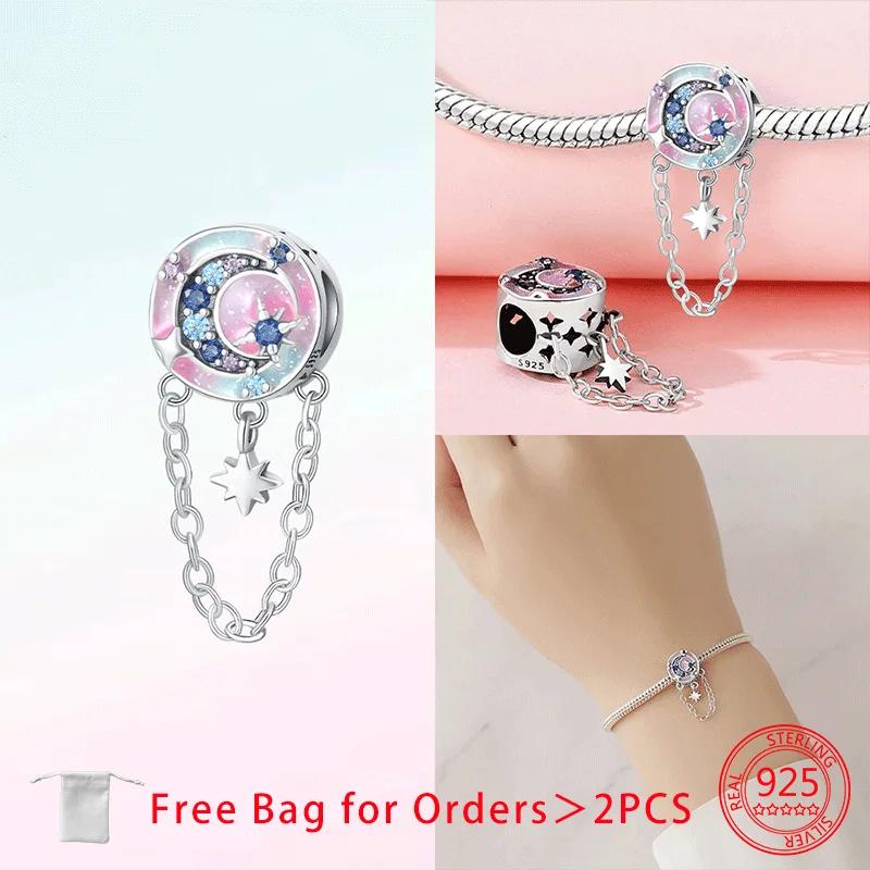 Sun Moon Star Astronaut Charms Beads Copper Zircon Pendant Fit Diy Original Bracelet Necklace Fine Jewelry Birthday Gift