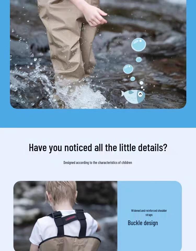 Ultraleichte wasserdichte Kinder-Wathose - Einteiliger Ganzkörperanzug für Strand und Kindergarten