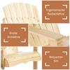 Adirondack Solid Wood Garden Chair with Table and Parasol Hole, 2-seater Garden Armchair, Seating Group, Garden Furniture for Balcony