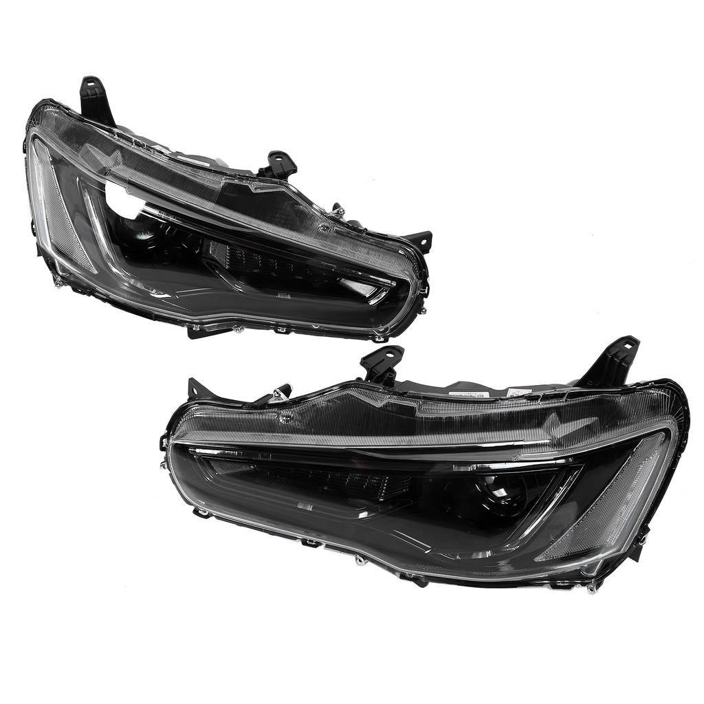 LED Dual Beam Projector Dynamic Headlights Blackout Fit for LancerEvo X 2008?2017 LHD
