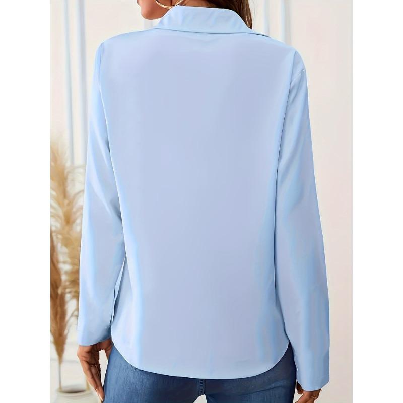 Lässiges, einfarbiges, elegantes Langarm-Shirt für Damen