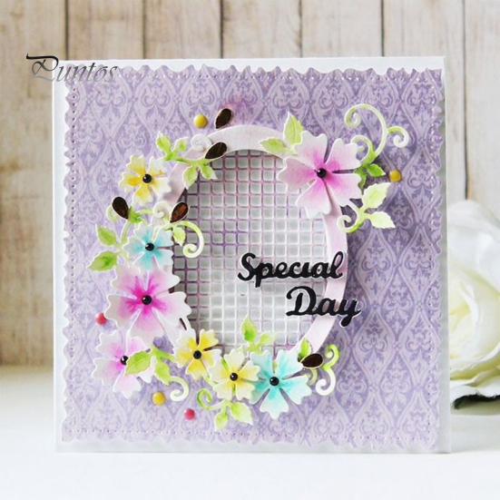 

Цветочная сетка овальные штампы DIY Скрапбукинг бумажные карты Декор ремесло трафарет