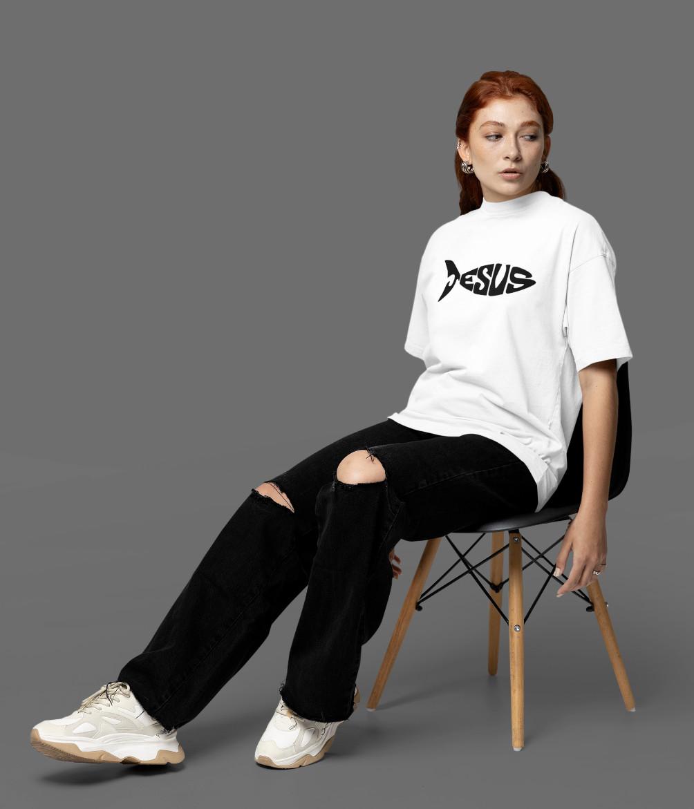 Organic Cotton Ladies Oversized T Shirt Mens Womens Tees Top Jesus God Bible Love Praying Church Faith S