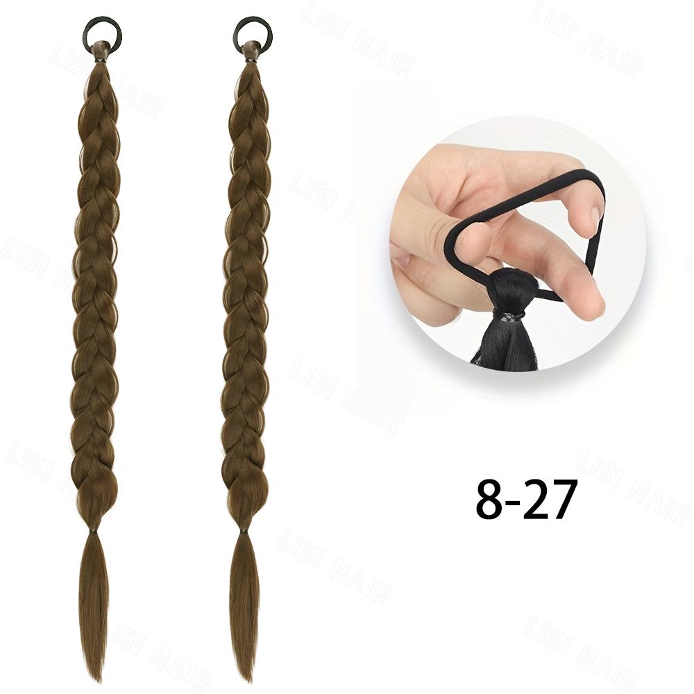 MISS WIG Synthetic With Elastic Band Hair Fiber Extensions Natural Looking  Long Braided Ponytail Hair Accessories For Women Party Daily Use