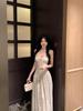 Women’s French White Polka Dot Strappy Dress - 2026 Summer/Spring Seaside Vacation Longwear