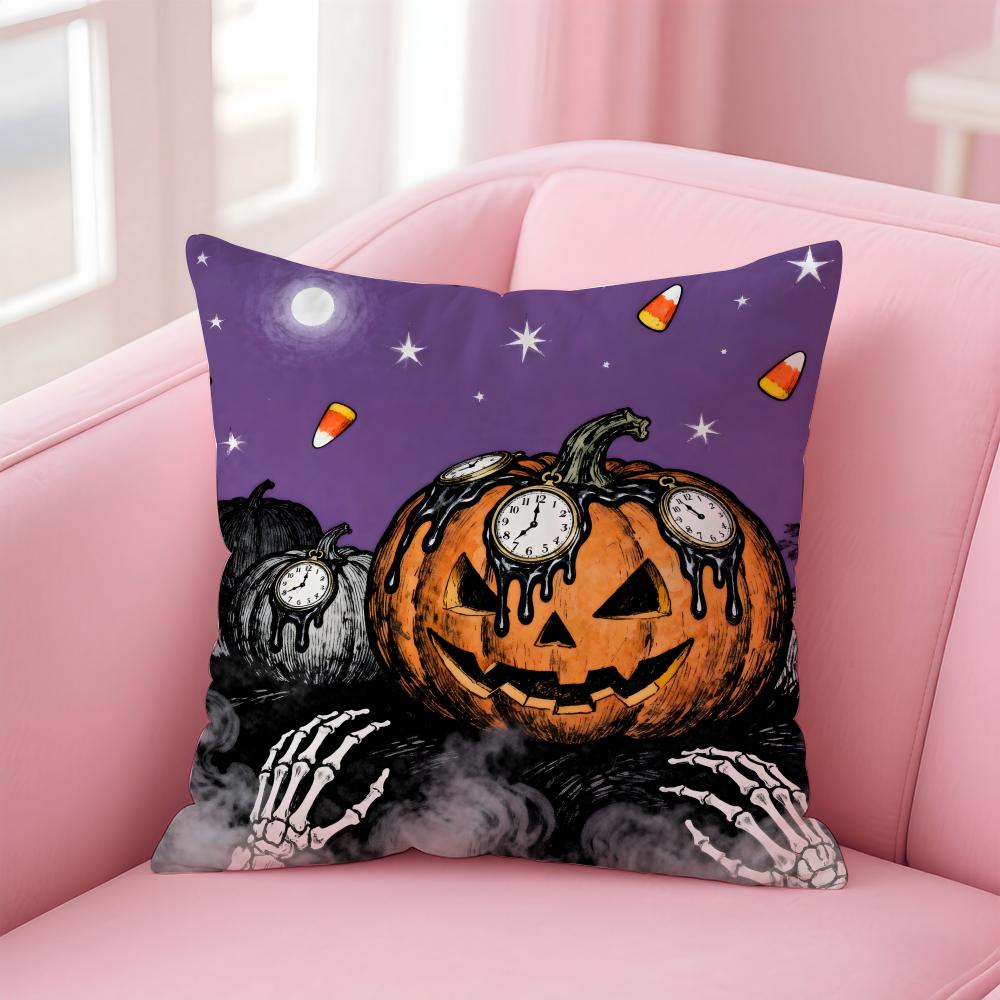 

Happy Funny Spooky Surreal Art Halloween Cushion Cover Pillow Case Soft Skin Friendly Fabric Concealed Zipper 30X30cm