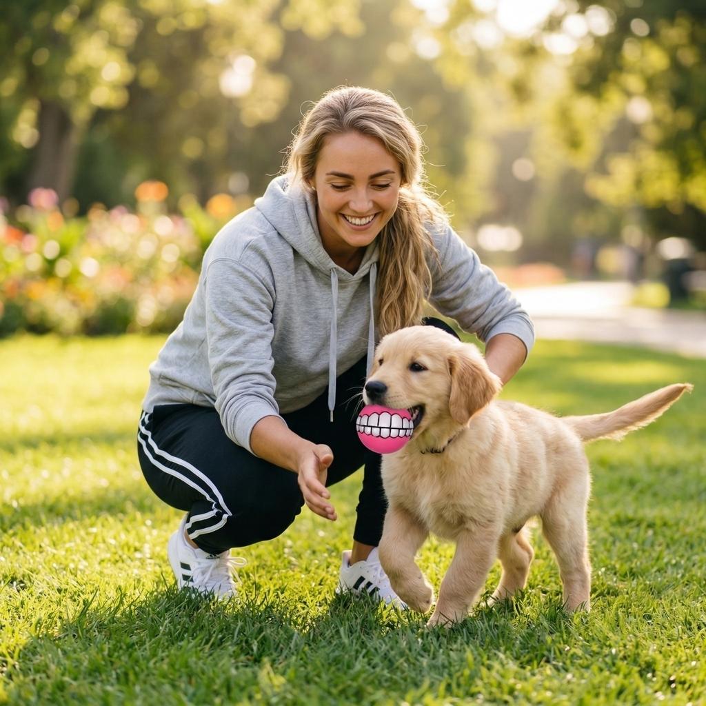 Zahnball Hund Quietschspielzeug - Ein Kauspielzeug, Ein Interaktives Quietschspielzeug Geeignet Für Hunde, Die Gerne Kauen, Und Spaß.