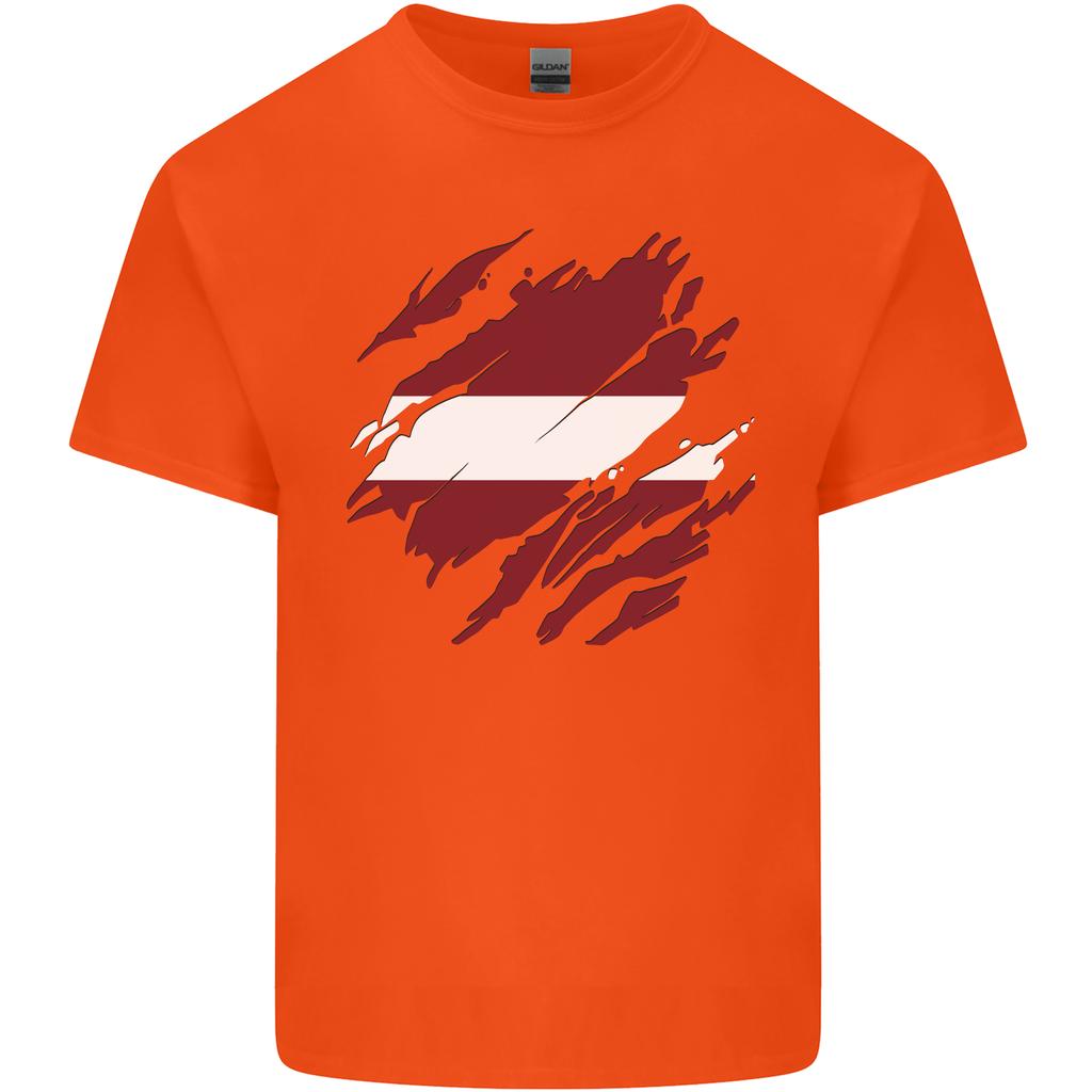 Torn Latvia Flag Latvian Day Football Unisexs Light Cotton Tshirt