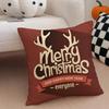 Christmas Red Collection Cushion Cover Throw Pillow Cover Hidden Button Durable Polyester Chair Cushion