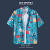 Hot-selling Couple Flower Shirt South East Asia Style Hawaiian Beach Wear Loose Casual Jacket Spot