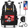 Vegeta Sun Wukong Dragon Ball Ultra USB Headphones Teen Student School Bag Men's and Women's Leisure Travel Backpack