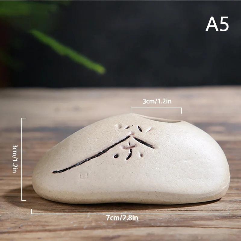 

Мини керамическая ваза, имитация камня, декор для цветочной композиции, гидропонная ваза для цветов, украшение для домашнего офиса в китайском стиле дзен