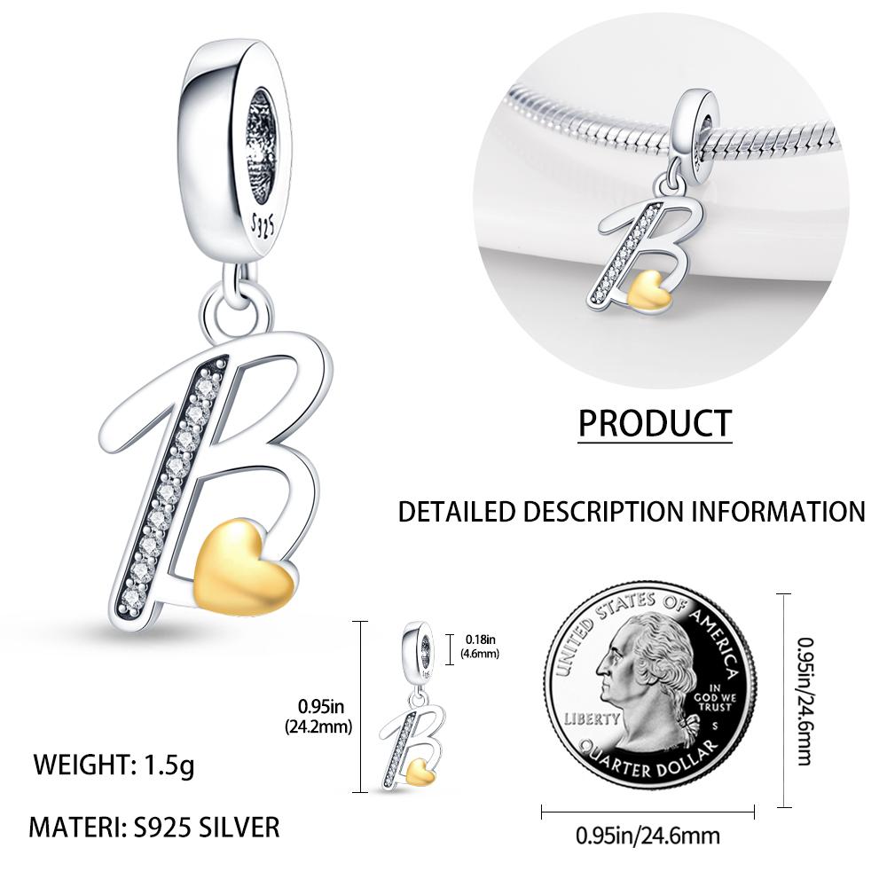 Novinka v kolekci Qikaola Originální náramky 26 písmen A-Z Měděné přívěsky Korálky Pro DIY Výrobu narozeninových šperků Dárky