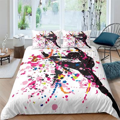 Copripiumino Ballerina Colore Graffiti Set Biancheria da Letto Biancheria per il Letto Tessile per la Casa Biancheria da Letto Morbido Set da Letto Matrimoniale/King Size Per Bambini