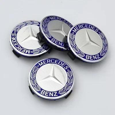 

4PCS 75mm Metal Emblem Car Wheel Center Hub Cap Cover Badge For Mercedes Benz AMG GLK GLE GLC W203 W206 W220 W205 W211 W212 W201