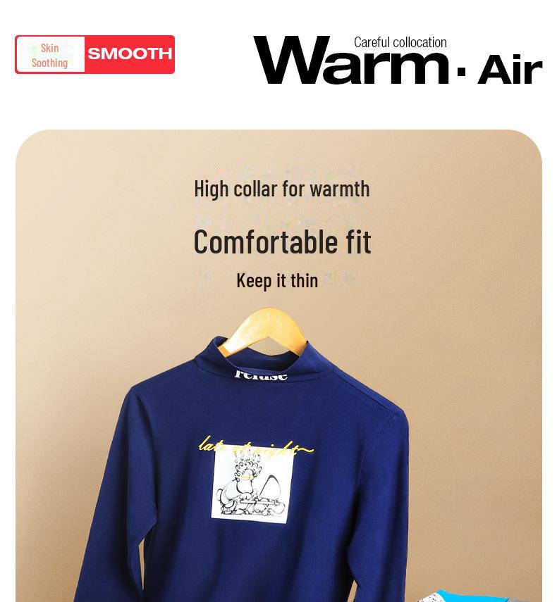 Men's High Collar Cotton Light Top - Comfortable, Breathable, Close-fitting Autumn Undershirt