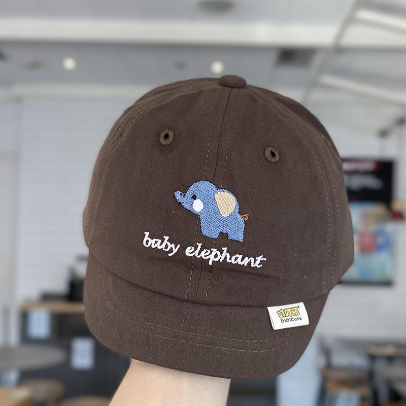 Cute Baby Elephant Embroidered Cap Kids Spring Autumn Sun Protection Baseball Hat For Boys And Girls Breathable