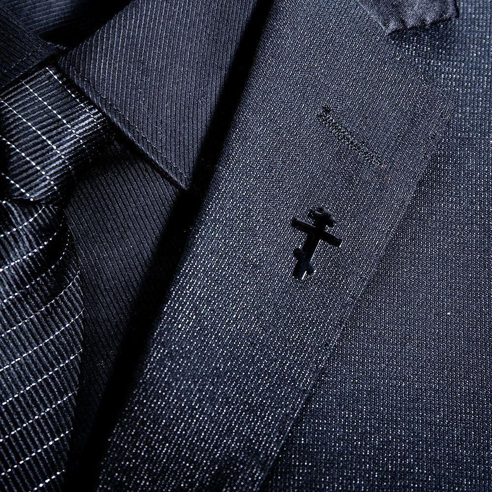 Stainless Steel Orthodox Cross Brooch Minimalist Design Classic Style Faith Pin Gold Color Christian Jewelry Suit Accessories