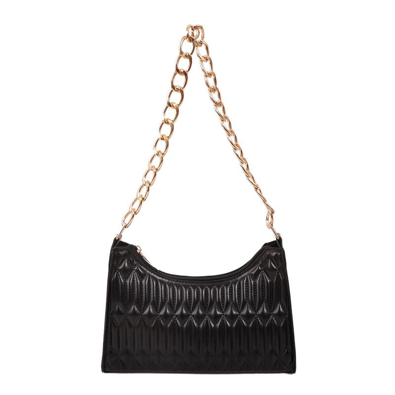 Bag Women'S Fashion Small Square Bag Niche Embroidery Thread Shoulder Bag Chain Versatile Underarm Small Square Bag Tide
