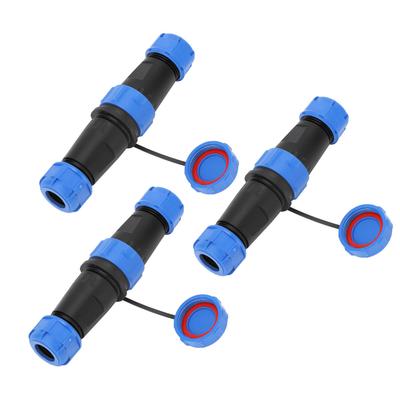 3PCS Industrial Electrical Power Cable Connector 2Pin IP68 Waterproof Aviation Bulkhead Connector AC