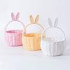 Bunnys Ears Paper Rope Woven Storage Basket Elegant Flower Basket Handwoven Snacks Holder Home Organization Solution