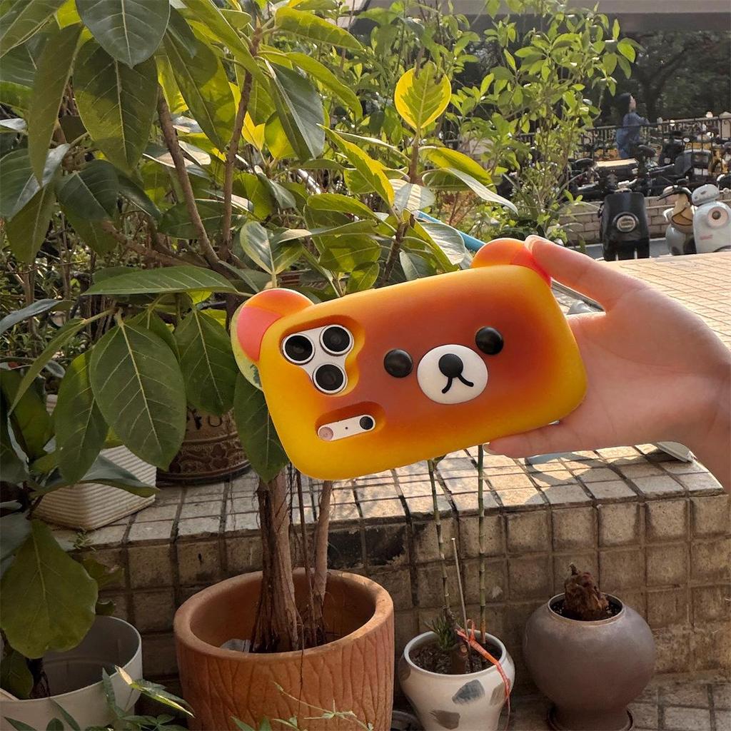 3D Cartoon Bear Drop-Proof Phone Case for iPhone 14/13/12/11/10/9/8/7/Pro/ProMax