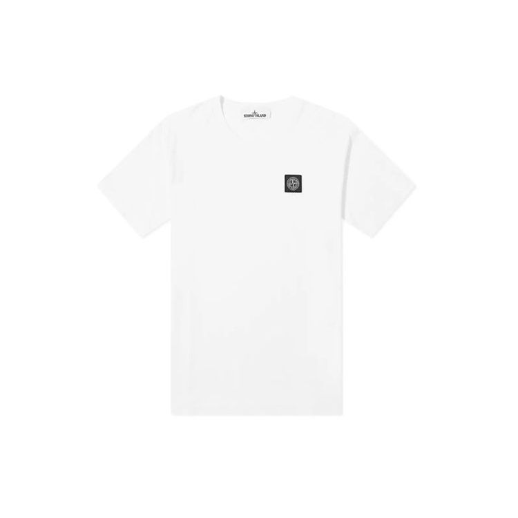 Stone Island Patch Logo T-Shirt White Unisex Tops 741524113-V0001