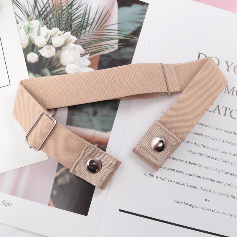 Elastic Belt Without Buckle Canvas Women Buckle Free Belt Ladies Jeans Pants Waist Lazy Belt Stretch No Buckle Invisible Belt