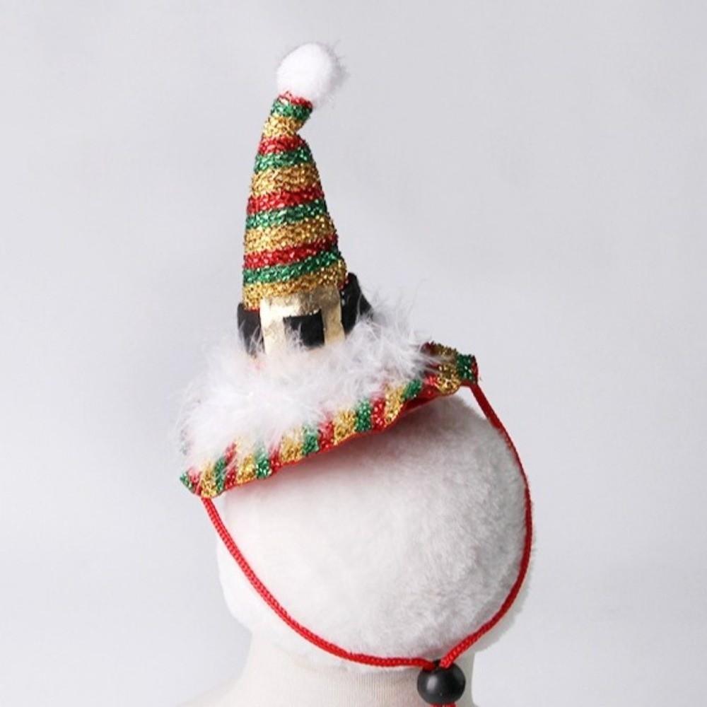 Cute Christmas Pet Costumes Santa Hat Soft Adjustable Santa Hat Comfortable Colorful Pet Santa Hat Pet Show
