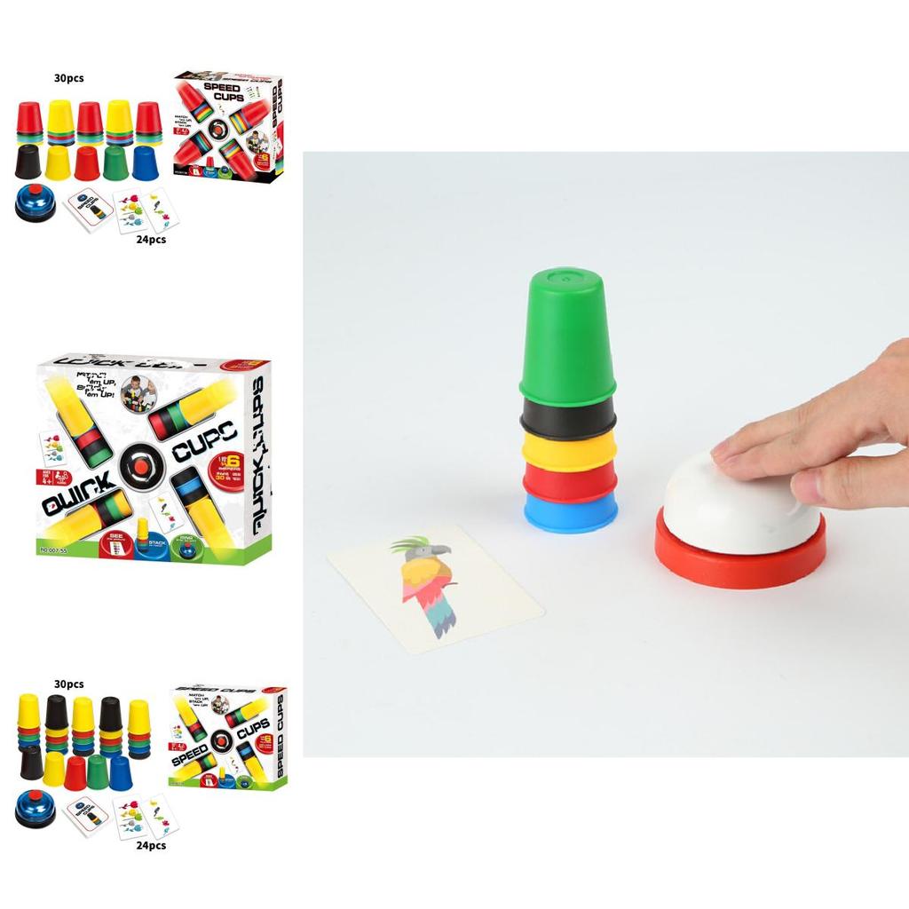 Kids Indoor Stacking Cup Challenge Toy With Plastic Material For Visual And Cognitive Skills