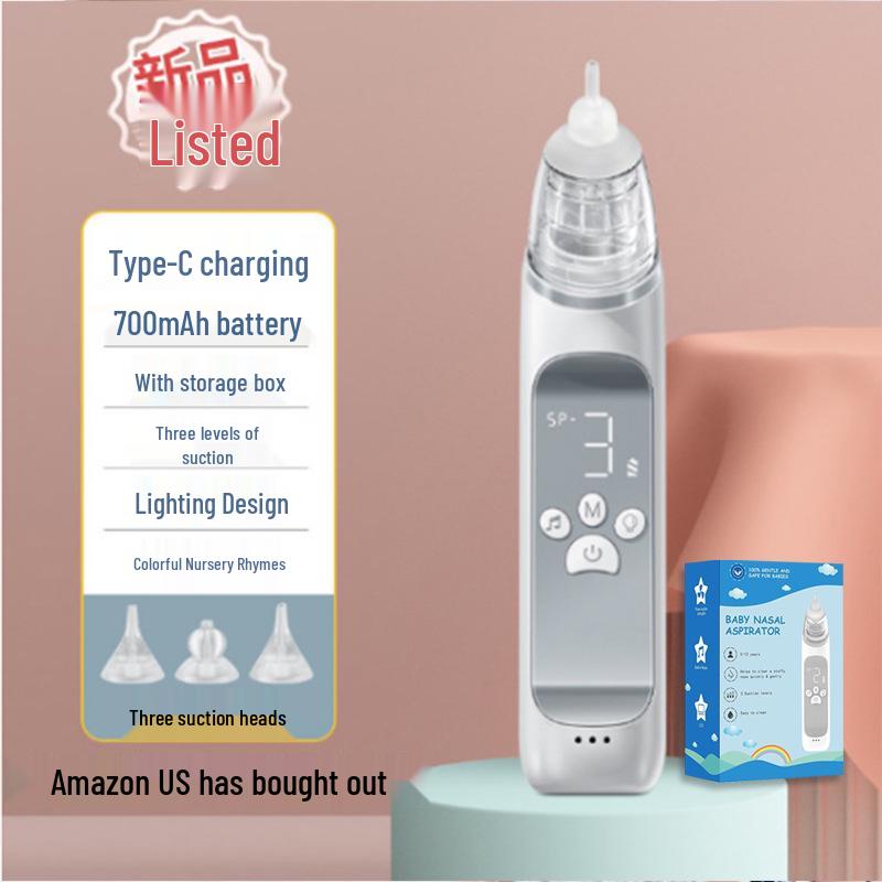 Silicone Electric Baby Nasal Aspirator - Safe Snot and Booger Cleaner
