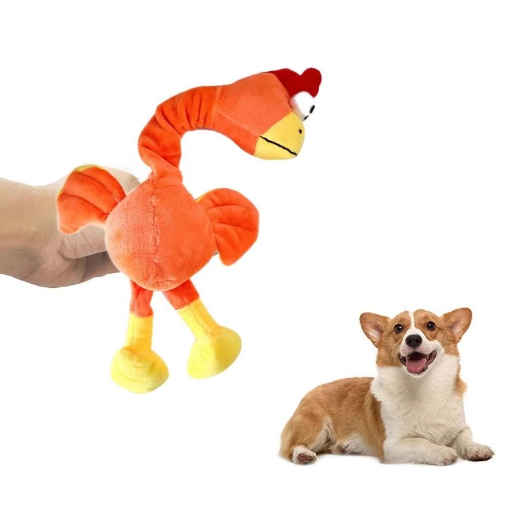 

Plush Dog Toy Chicken Shaped Bite Resistant Squeaky Toys for Small Large Dogs Puppy Pets Training Accessories зелёный