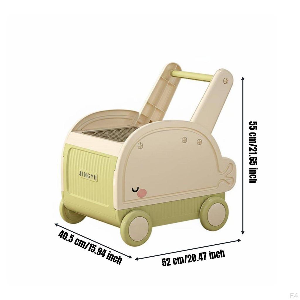 Young Child Push Toy Storage Multi-Functional Rolling Chest Large Capacity