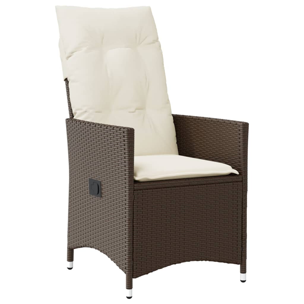 Vidaxl 11-Cz. Brown Garden Bistro Furniture Set with Cushions