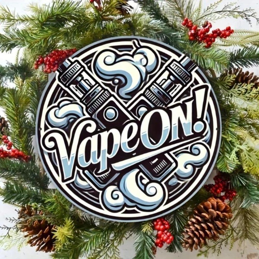 Metall Vape Schild Retro Rund Wandkunst 20x20cm Vintage Hausbar Dekor