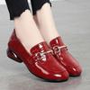 Soft Leather Single Shoes Women's New British Style Leather Shoes Bright Leather One Pedal Two Shoes