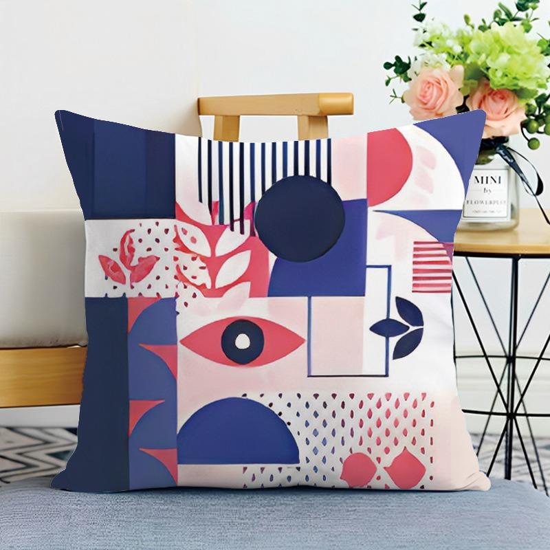 Colorful Geometric Print Decorative Pillowcase Bedroom Living Room Square Cushion Pillowcase