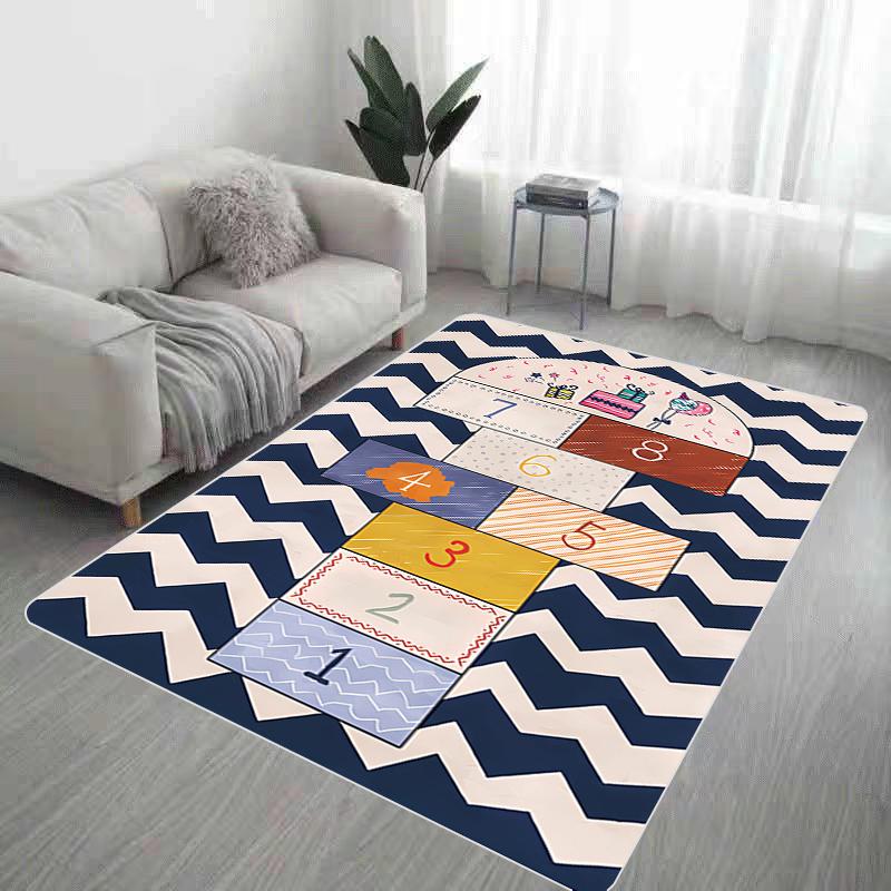 Felpudo de entrada con diseño de rayuela, para sala de estar, cocina, bonita, para oración de pies, para baño