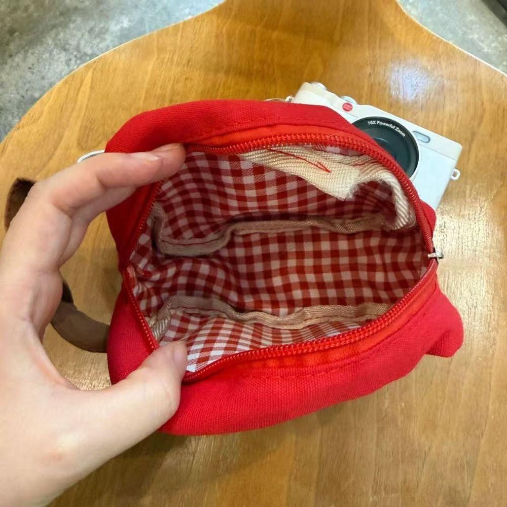 Portable Fruit Embroidery Camera Bag with Handle Large Capacity Makeup Bag Multifunctional Universal Toiletry Bag Travel