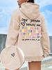 Felpa con cappuccio Dear Person Behind Me Donna Lettere Colorate Pile Caldo Donna Felpa con cappuccio Fodera in pelliccia Primavera Autunno Felpe Y2K Top Casual