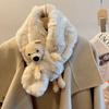 New Plush Scarf Autumn and Winter Warm Student Cute Female Korean Version Ins Fashion Bear Furry Scarf