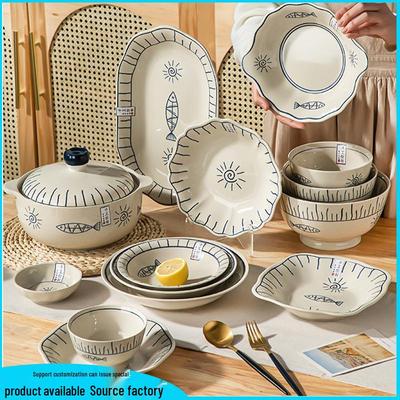 6-inch Japanse Keramische Servies Set: 8 Rijstkommen & Borden voor een Complete Keukengerei Collectie