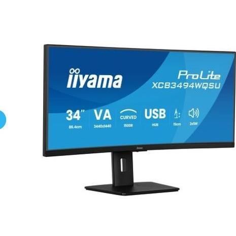 Curved Gaming PC Monitor - Iiyama - 34" - 240Hz - VA Panel - 0.4ms - Height Adjustable - G-Master Gold Phoenix