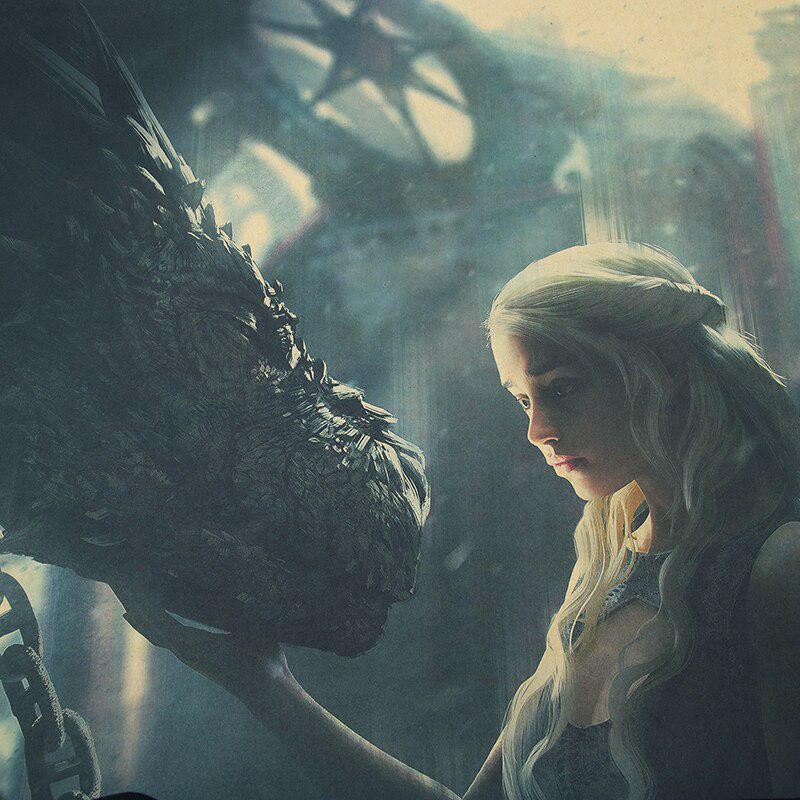 DLKKLB Game of Thrones Poster Vintage Kraft Paper Classic TV Series Poster Bar Cafe Decorative Wall Sticker 50.5X35cm